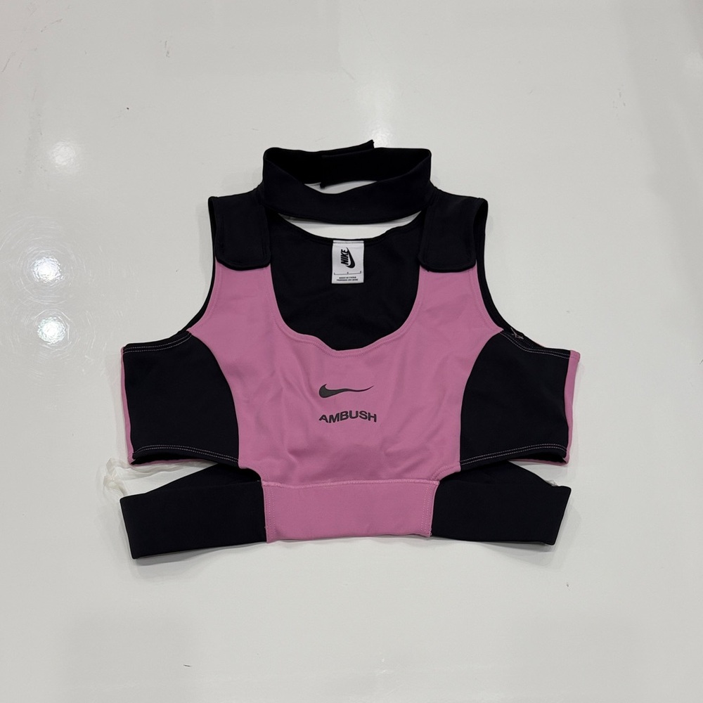 Nike Ambush Pink and Black Crop Performance Top